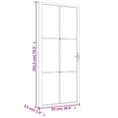 Vidaxl Vnútorné dvere 93x201,5 cm čierne ESG sklo a hliník