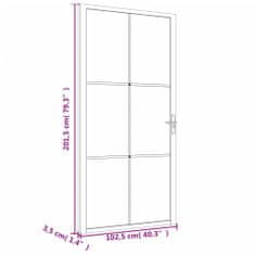 Vidaxl Vnútorné dvere 102,5x201,5 cm čierne ESG sklo a hliník