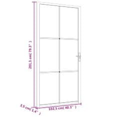 Vidaxl Vnútorné dvere 102,5x201,5 cm čierne matné sklo a hliník