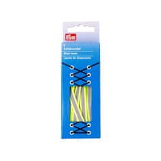 PRYM Ploché šnúrky reflexné, 8 mm, 120 cm, žlté/strieborné