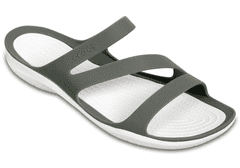 Crocs Swiftwater Sandals pre ženy, 38-39 EU, W8, Sandále, Šlapky, Papuče, Smoke/White, Sivá, 203998-06X