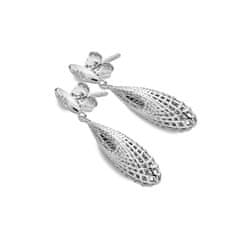 Hot Diamonds Elegantné strieborné náušnice s diamantmi Quest Filigree Teardrop DE655