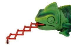 Lean-toys Zelený chameleón na diaľkové ovládanie 28 cm