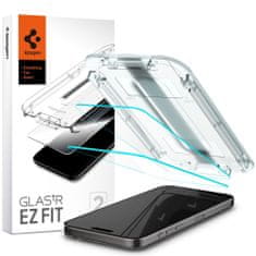 Spigen Ochranné Tvrdené Sklo Glas.Tr ”Ez Fit” 2-Pack iPhone 15 Pro Clear