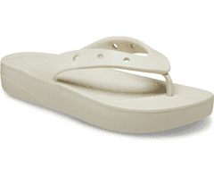 Crocs Classic Platform Flip-Flops pre ženy, 36-37 EU, W6, Žabky, Šlapky, Papuče, Bone, Béžová, 207714-2Y2