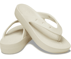 Crocs Classic Platform Flip-Flops pre ženy, 39-40 EU, W9, Žabky, Šlapky, Papuče, Bone, Béžová, 207714-2Y2