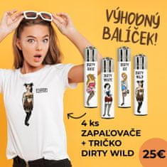 Clipper Výhodný balíček UNISEX Tričko kolekcie Dirty Wild a 4ks zapaľovačov XXL