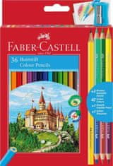 Faber-Castell Pastelky 36ks + strúhadlo, ceruzka a duo pastelky