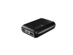 Natec powerbanka TREVI COMPACT 10000 mAh 2X USB-A + 1X USB-C, čierna