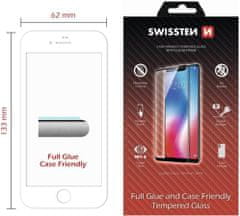 SWISSTEN sklo full glue, color frame, case friendly Apple Iphone 7/8/SE2 čierne