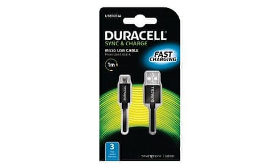 Duracell - napájací a synchronizačný kábel pre Micro USB zariadenie 1m