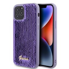 Guess Zadný kryt Sequin Script Logo pre iPhone 12 - 12 Pro Purple