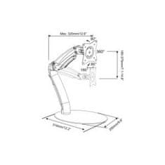 Assmann Digitus Stolný stojan pre LCD/LED monitor až do 69cm "(27") flexibilný držiak plynovej pružiny, max 6,5 kg, VESA 75 x 75 a 100 x 100