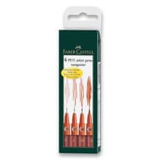 Faber-Castell Faber - Castell Popisovač Pitt Artist Pen - Sanguine (S,F,M,B) 4 ks