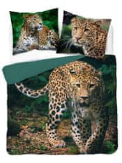 Detexpol Francúzske obliečky Leopard natur Bavlna, 220/200, 2x70/80 cm