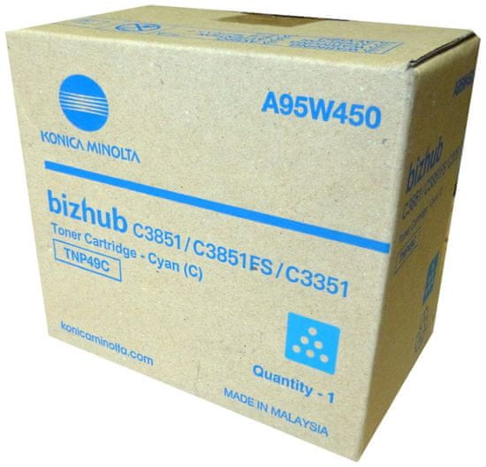 KONICA MINOLTA toner A95W450, cyan, 12000str., TNP-49C Bizhub C3351, Bizhub C3851