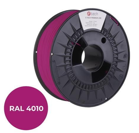 C-Tech tlačová struna PREMIUM LINE ( filament ), PLA, telekomunikačná fialová, RAL4010, 1,75mm, 1kg