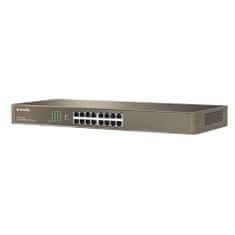 Tenda TEG1016G 16-port Gigabit Switch, 16x 10/100/1000 Mb/s, Fanless, MAC 8K, aj na stenu, Rackmount