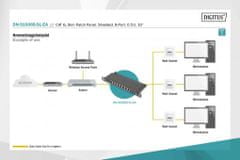 Digitus Prepojovací panel CAT 6A, tienený, 8portový, 0,5U, 10", čierny