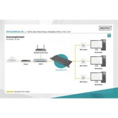 Digitus Prepojovací panel CAT 6A, tienený, 8portový, 0,5U, 10", čierny