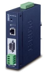 Planet MODBUS priemyselná brána RS-232/422/485 na IP, 1x COM, 100Base-TX, RTU/ACSII, -40 až +75 ° C, 9-48VDC, IP30