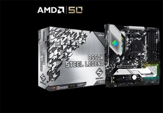 ASRock MB B550 STEEL LEGEND (AM4, amd B550, 4xDDR4 4733, 6xSATA3, 7.1, HDMI + DPort, M.2, USB3.2, mATX)