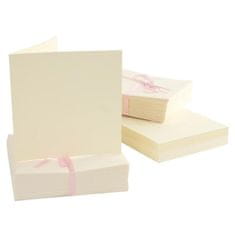 DoCrafts Priania a obálky 240g štvorcové 13 x13 cm krémové 100 ks