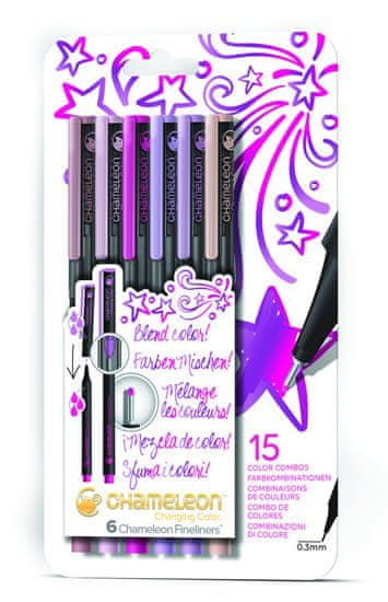 Set Chameleon Fineliner - detailné popisovače, 6ks - prírodné tóny