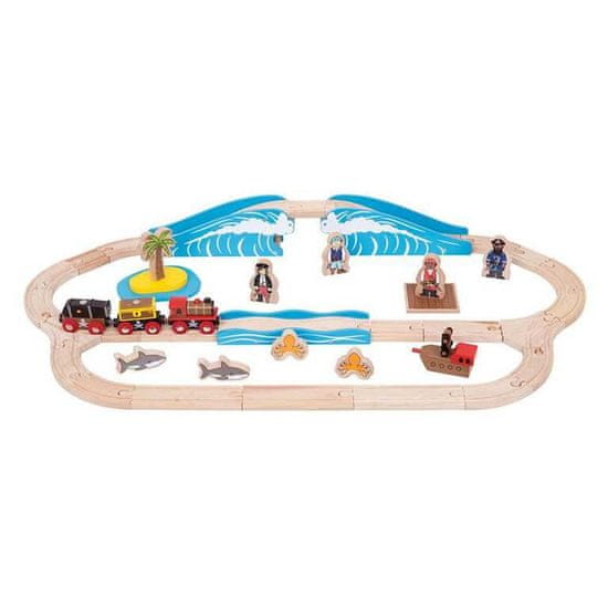 Bigjigs Rail Drevená vláčikodráha piráti