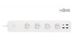 iGET HOME Power 4 USB - Smart WiFi predlžovací prívod 4x AC 230V s 4x USB portom a meraním spotreby