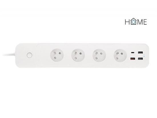 iGET HOME Power 4 USB - Smart WiFi predlžovací prívod 4x AC 230V s 4x USB portom a meraním spotreby