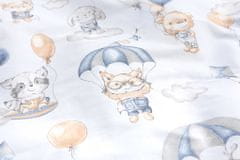 Sensillo Mantinel do postieľky velvet FLIGHT IN CLOUDS PLUSH KARO 180x30 cm