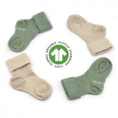 KipKep detské ponožky Stay-on-Socks 0-6m 2páry Calming Green