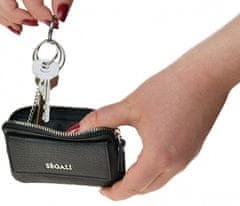 Kožená mini peňaženka-kľúčenka 7483 A black