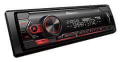 Pioneer MVH-S320BT autorádio s USB a Bluetooth červené