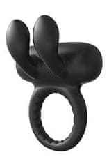 Dreamtoys RAMROD Rabbit Vibe Cockring (Black), vibračný krúžok na penis s králikom