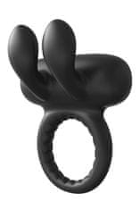 Dreamtoys RAMROD Rabbit Vibe Cockring (Black), vibračný krúžok na penis s králikom