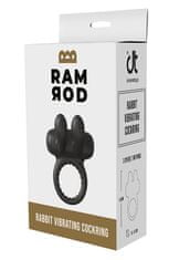 Dreamtoys RAMROD Rabbit Vibe Cockring (Black), vibračný krúžok na penis s králikom