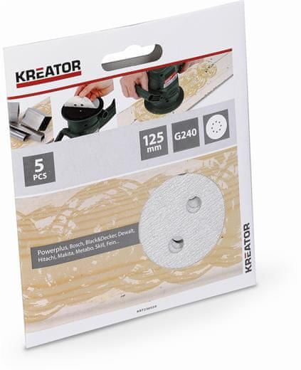 Kreator Brúsny papier KRT230559 125mm na farbu G240, 5ks