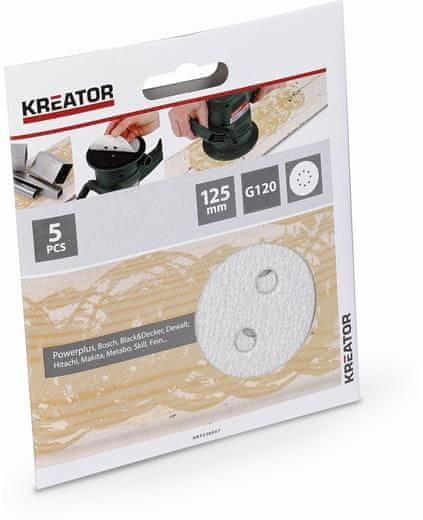 Kreator Brúsny papier KRT230557 125mm na farbu G120, 5ks