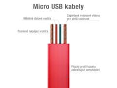 Avacom MIC-40R kábel USB - Micro USB, 40cm, červená