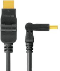 PremiumCord Kábel HDMI A - HDMI AM/M 5m, otočné pozlátené konektory