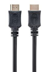 Kábel HDMI-HDMI 4,5m, 1.4, M/M tienený, pozlátené kontakty, CCS, ethernet, čierny