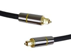 PremiumCord Optický audio kábel Toslink, OD: 7mm, Gold-metal design + Nylon 3m