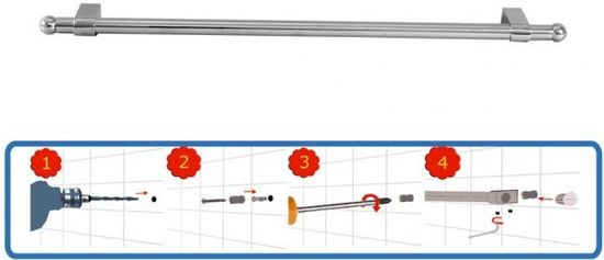 Artex Tyč závesná kov 60cm + 6 háčikov