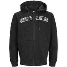 Jack&Jones Pánska mikina JJROUX Regular Fit 12241567 Black (Veľkosť XL)