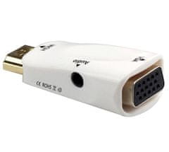 PremiumCord konvertor HDMI na VGA + audio/biely