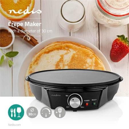 Nedis FCCM120FBK30 - Platňa na Palacinky Crepe | 30 cm | Čierna