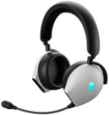 DELL AW920H/ Alienware Tri-Mode Wireless Gaming Headset/ bezdrôtové slúchadlá s mikrofónom/ strieborný