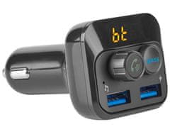 Nedis FM Transmitter do auta/ Hands free volanie/ 1.0 "/ LED obrazovka/ Bluetooth 5.0/ 12 - 24 V DC/ 2.4 A/ 2x USB/ čierny